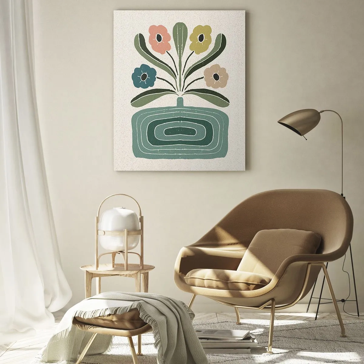 Quadro su vetro - Bouquet simmetrico - 80x120 cm