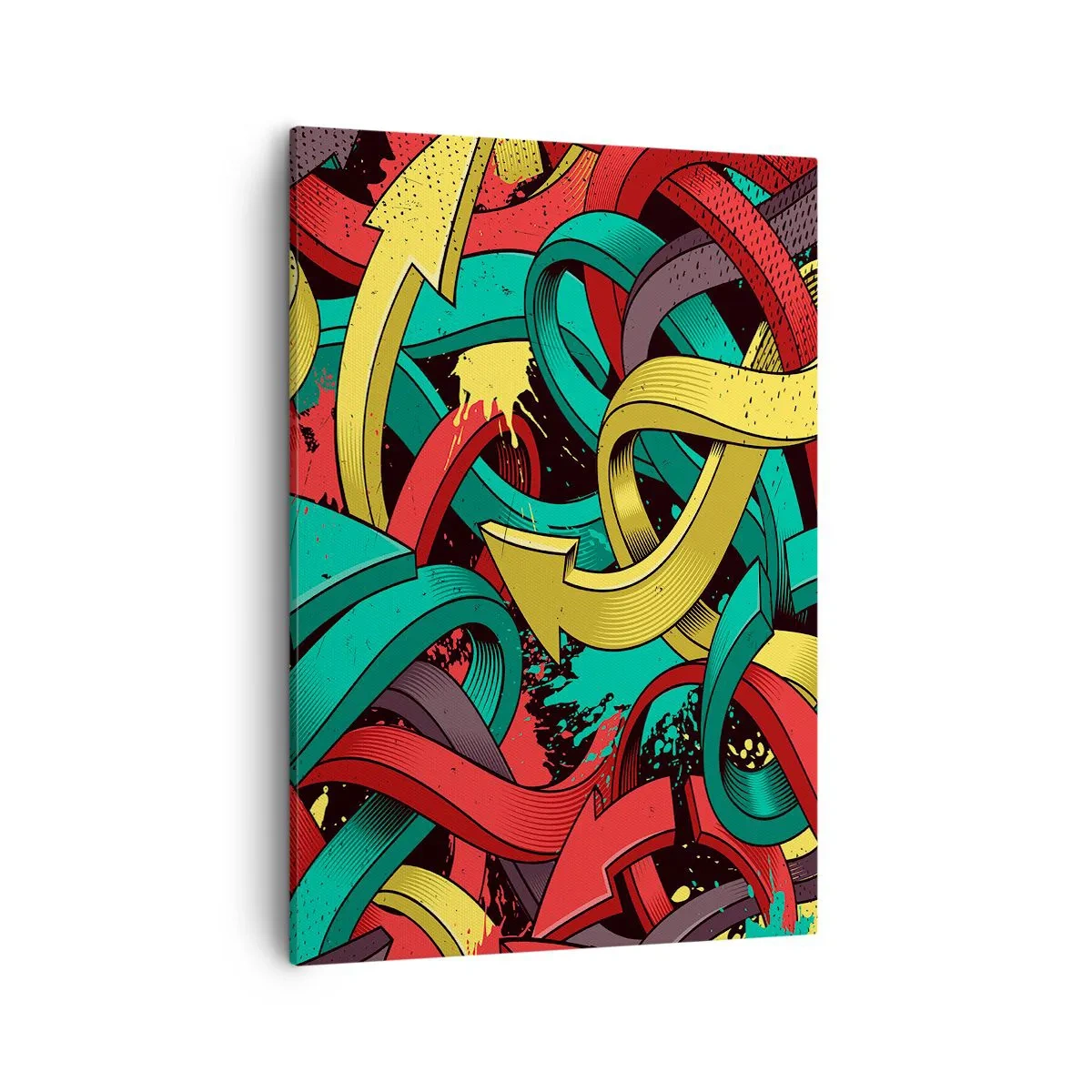 Quadro su tela - Stampe su Tela - Frecce astratte in colori vivaci che creano caos - 50x70cm - Qual è la via giusta? - Decorazione murale moderna per soggiorno e camera da letto ARTTOR