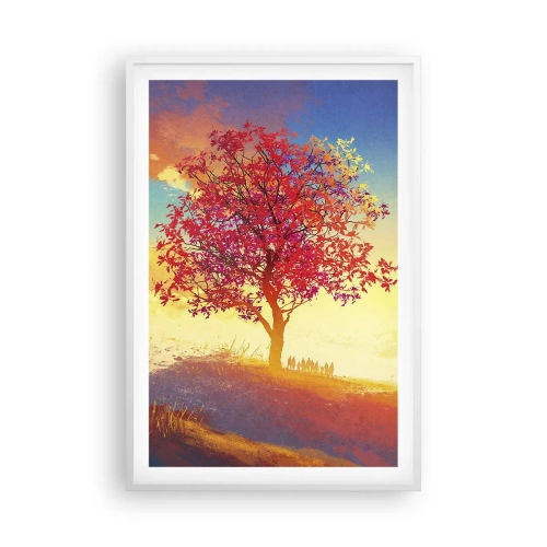 Poster in cornice bianca - Pellegrino alla meta - 61x91 cm