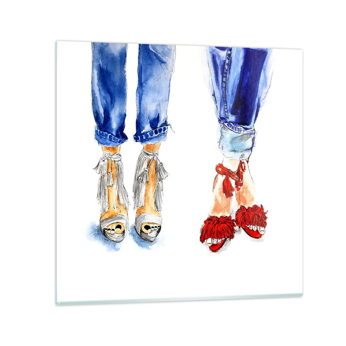 Quadro su vetro - Facciamo una passeggiata? - 40x40 cm