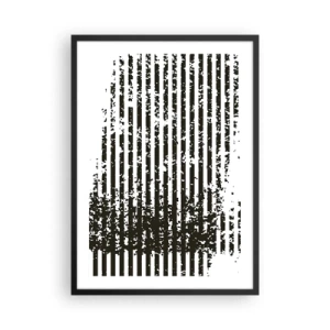 Poster in cornice nera - Motivo astratto con linee e texture - 50x70cm - Ritmo e rumore - Decorazione murale moderna per soggiorno e camera da letto ARTTOR