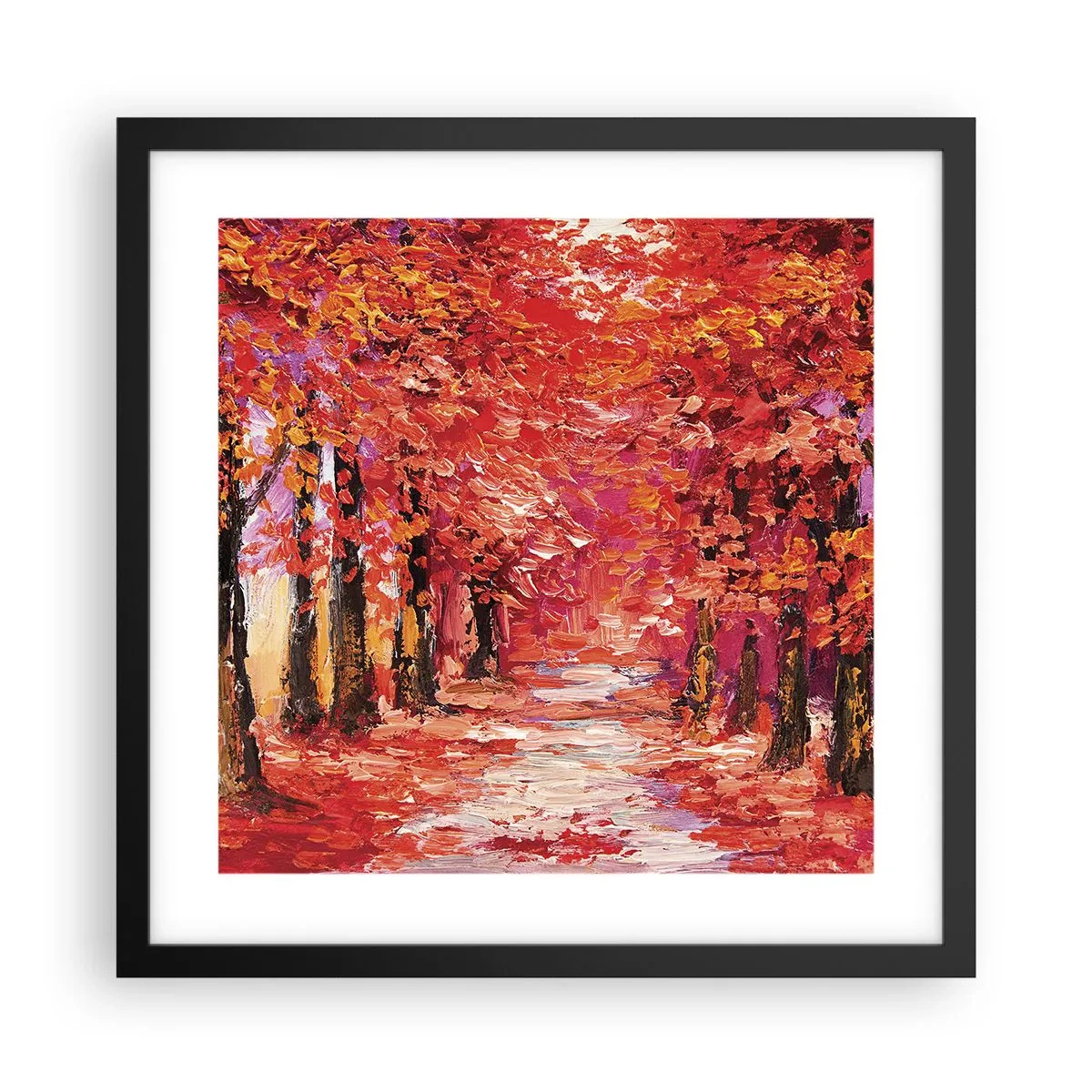 Poster in cornice nera - Impressione d'autunno - 40x40 cm