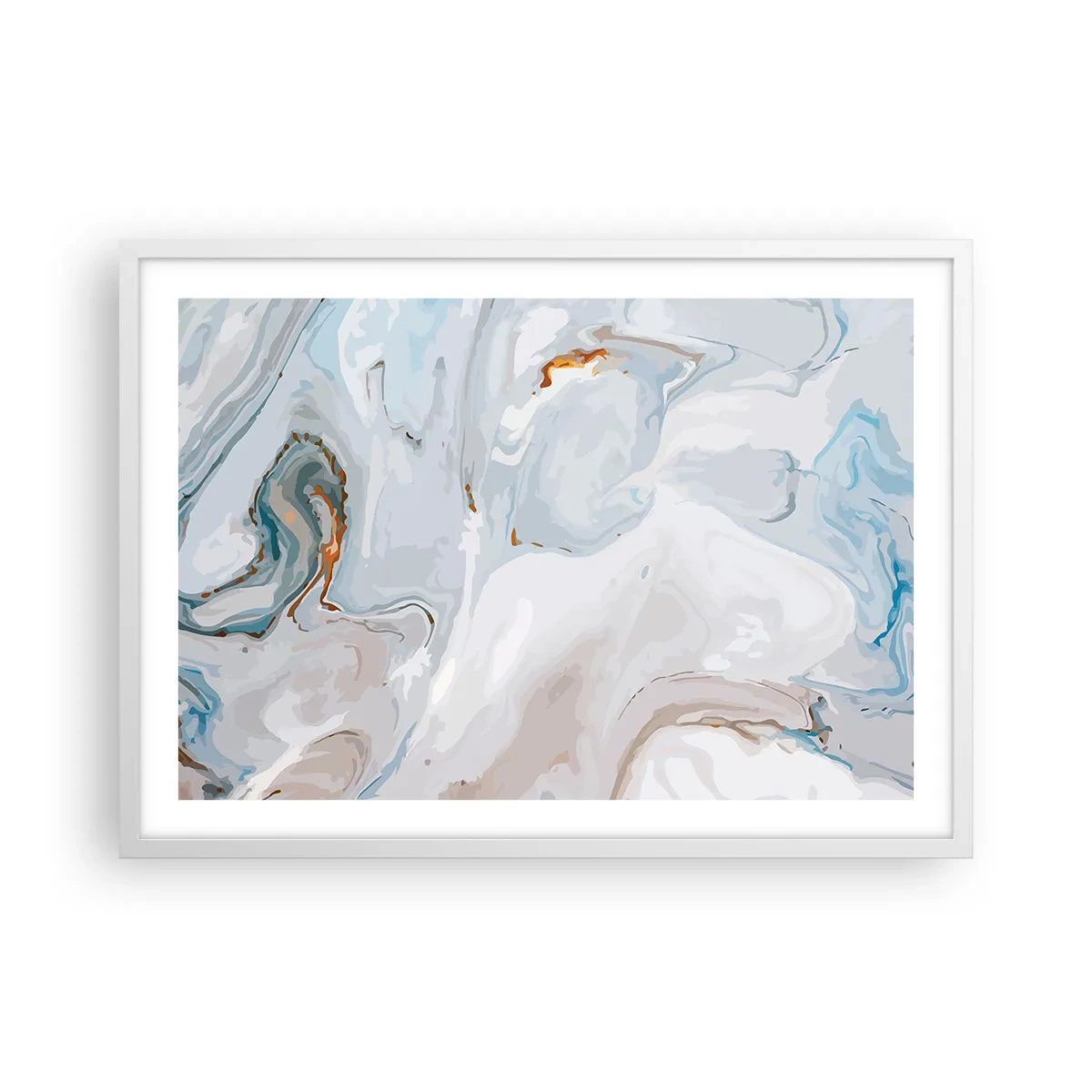 Poster in cornice bianca - Bianchi sovrapposti - 70x50 cm