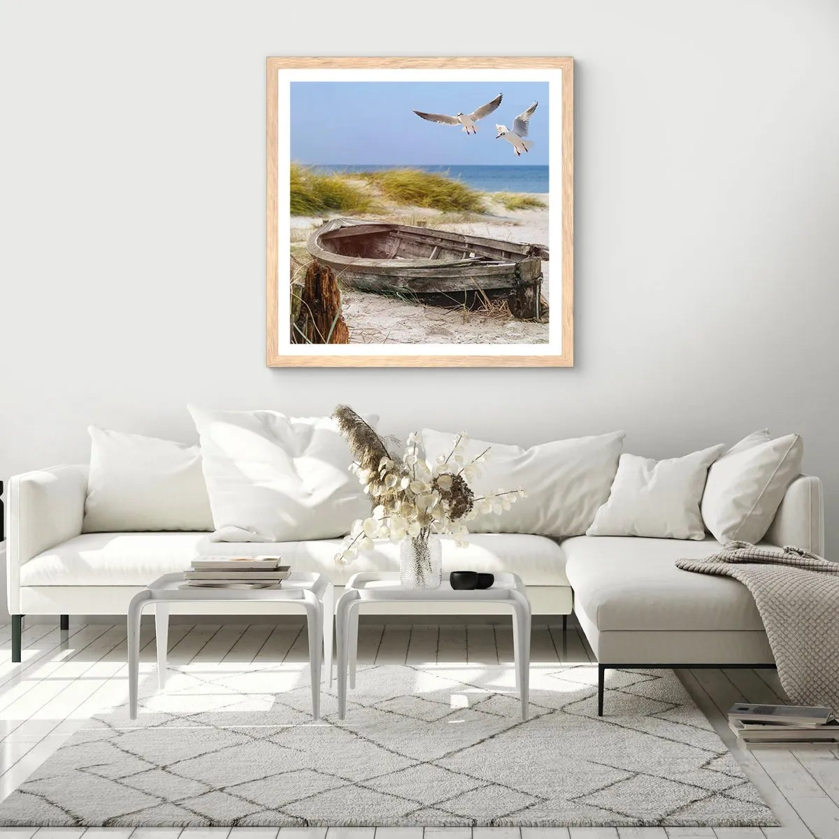 Poster in cornice rovere chiaro - Bagnate dal vento - 50x50 cm