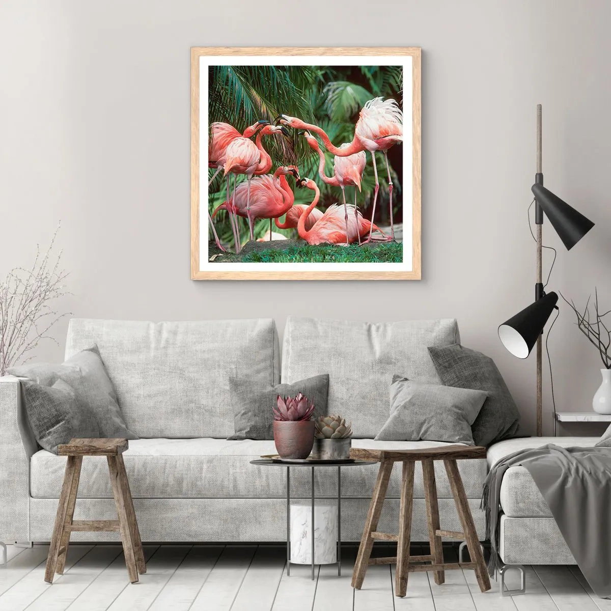 Poster in cornice rovere chiaro - Pettegolezzi pomeridiani - 40x40 cm