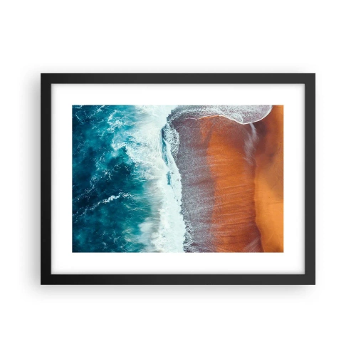 Poster in cornice nera - Il tocco dell'oceano - 40x30 cm