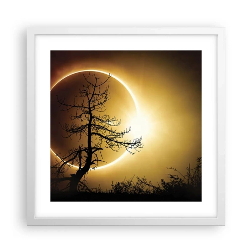 Poster in cornice bianca - Eclissi totale - 40x40 cm