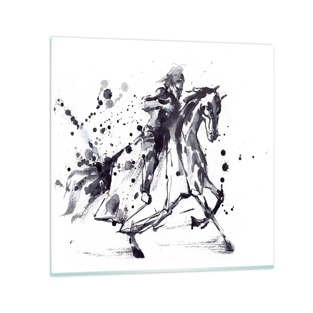 Quadro su vetro - Il cavaliere nero - 50x50 cm