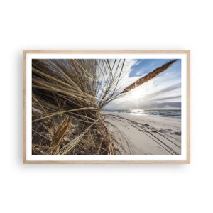 Poster in cornice rovere chiaro - L'incontro degli elementi - 91x61 cm