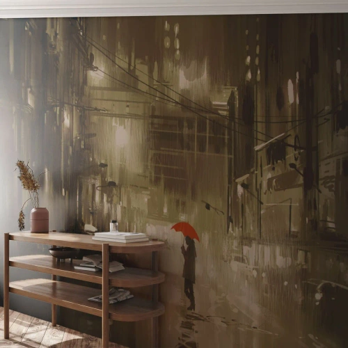 Fotomurale su misura Premium Canvas - Sola ma non solitaria - Città, Donna, Architettura