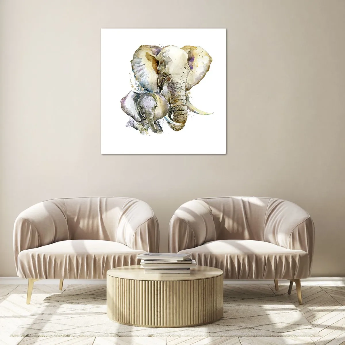 Quadro su vetro - Con mamma: il posto migliore - 70x70 cm