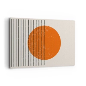 Quadro su tela - Stampe su Tela - Sole minimalista con linee geometriche - 100x70cm - Sempre il sole - Decorazione murale moderna per soggiorno e camera da letto ARTTOR