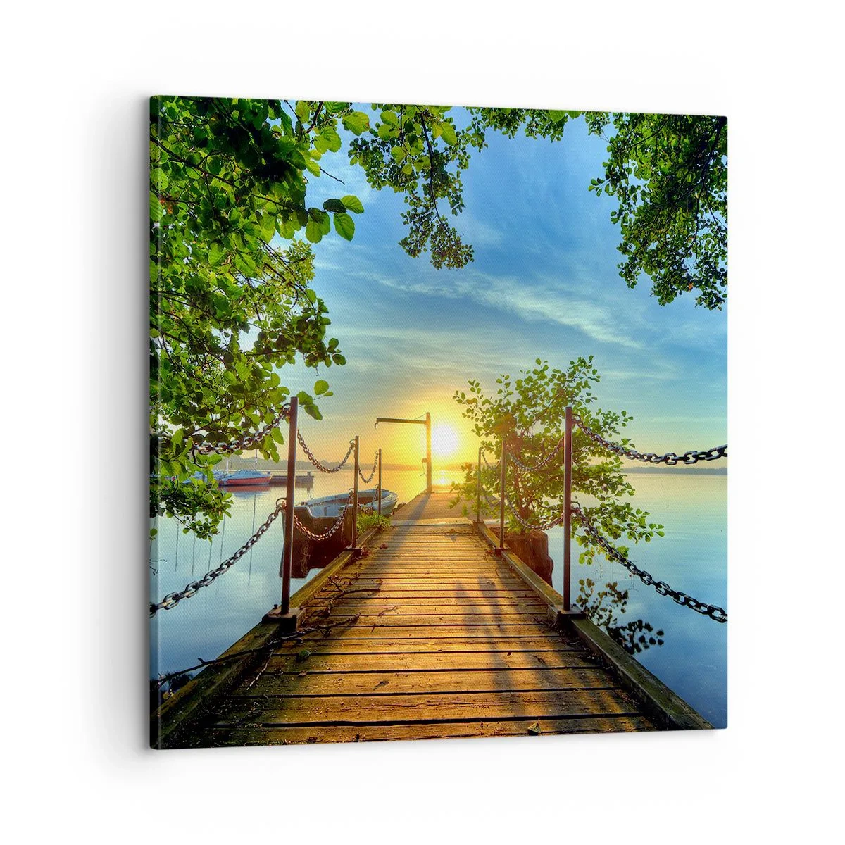 Quadro su tela - Stampe su Tela - Tramonto sul lago - 60x60 cm