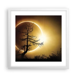 Poster in cornice bianca - Eclissi totale - 40x40 cm