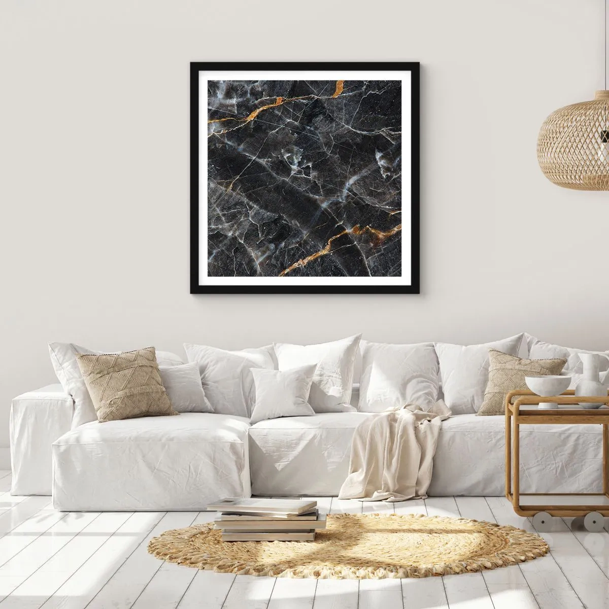 Poster in cornice nera - La vita interiore delle pietre - 30x30 cm