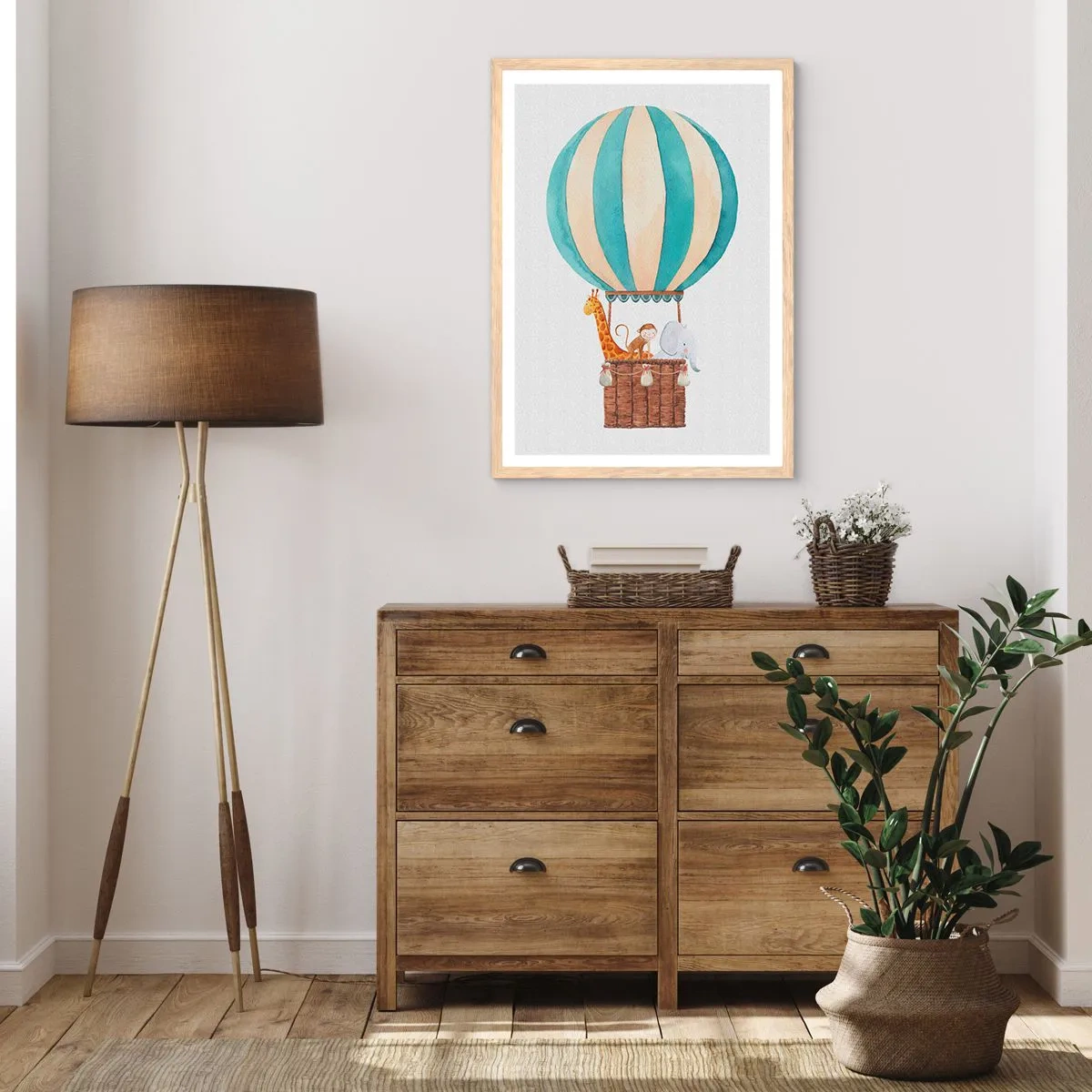 Poster in cornice rovere chiaro - Una gita fantastica - 30x40 cm