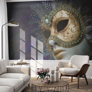 Fotomurali Premium Sand - Ritratto di Venezia in oro - Cappuccio, Pezzo, Venezia - 200x140 cm