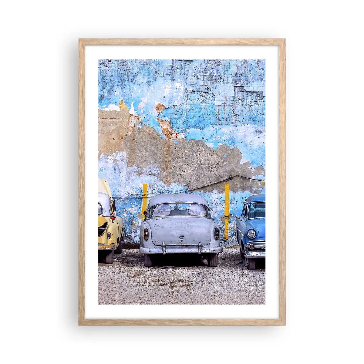 Poster in cornice rovere chiaro - L'incontro dei veterani - 50x70 cm