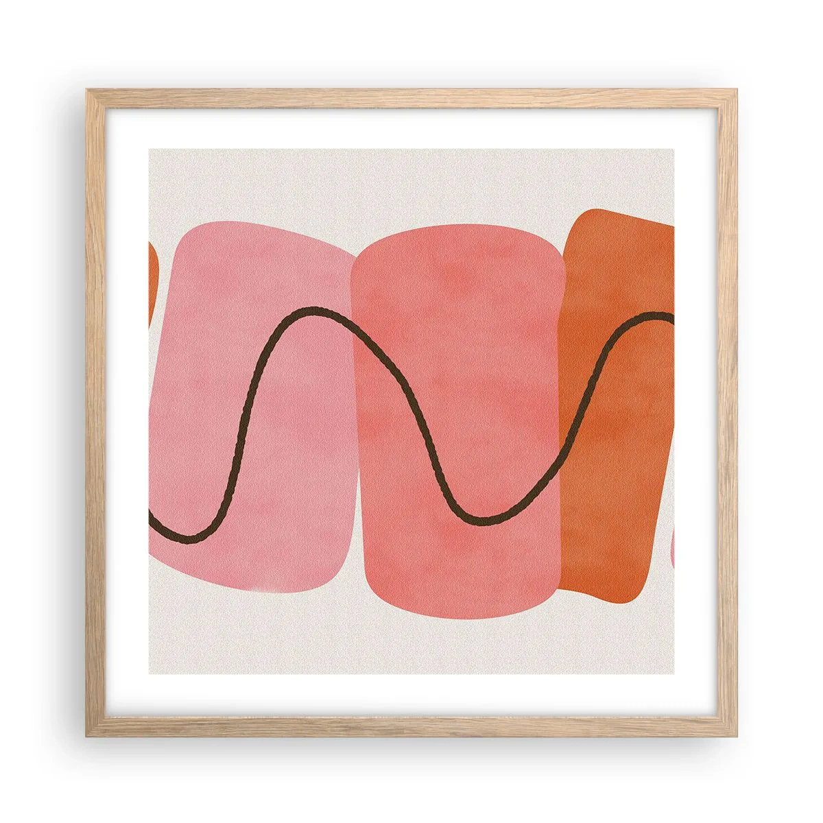 Poster in cornice rovere chiaro - Il delicato movimento delle forme - 50x50 cm