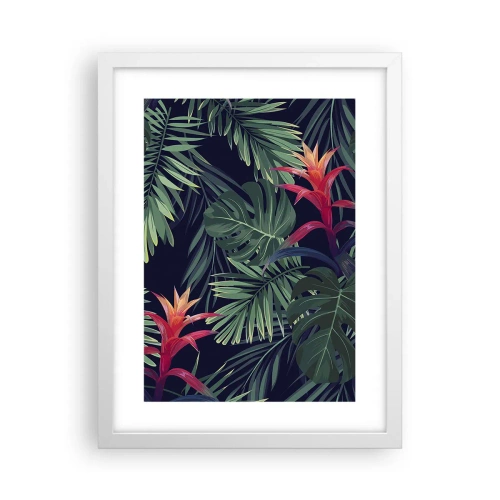 Poster in cornice bianca - Fiammante nel verde - 30x40 cm