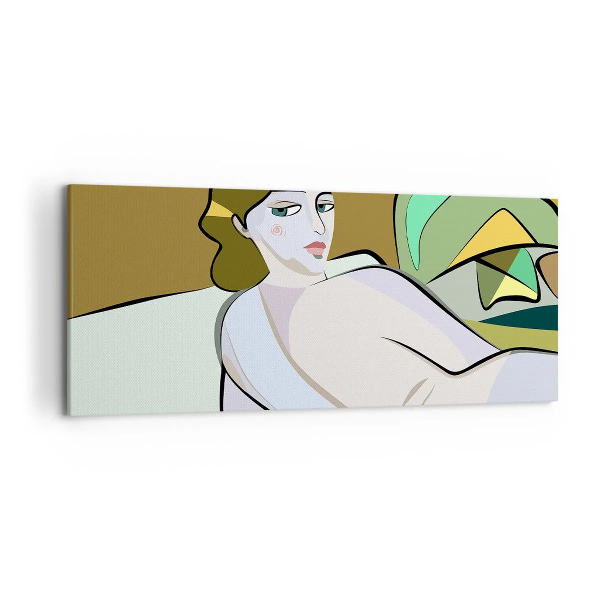 Quadro su tela - Stampe su Tela - Figura astratta in stile moderno - 120x50cm - Ritratto intimo - Decorazione murale moderna per soggiorno e camera da letto ARTTOR