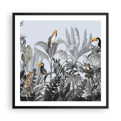 Poster in cornice nera - Favola africana - 60x60 cm