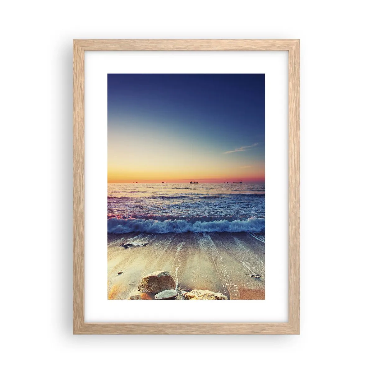 Poster in cornice rovere chiaro - Cosa c'è dietro l'orizzonte? - 30x40 cm