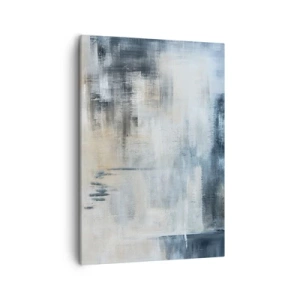 Quadro su tela - Stampe su Tela - Composizione astratta nei toni del blu e del grigio - 50x70cm - Coperti dal blu - Decorazione murale moderna per soggiorno e camera da letto ARTTOR