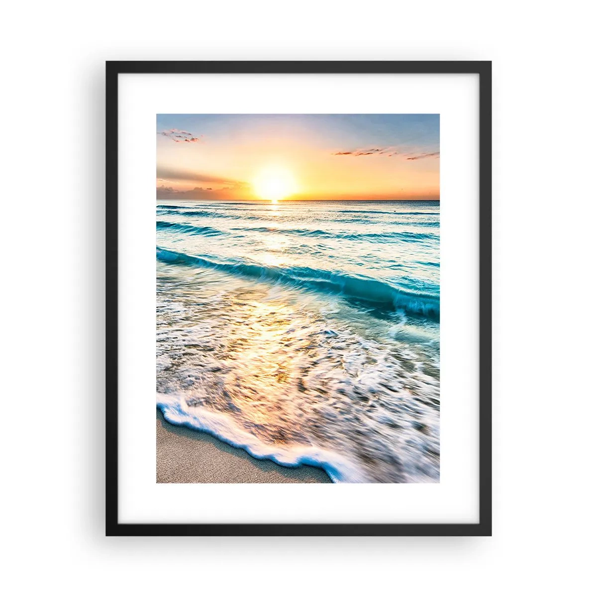 Poster in cornice nera - Tramonto sul mare - 40x50 cm