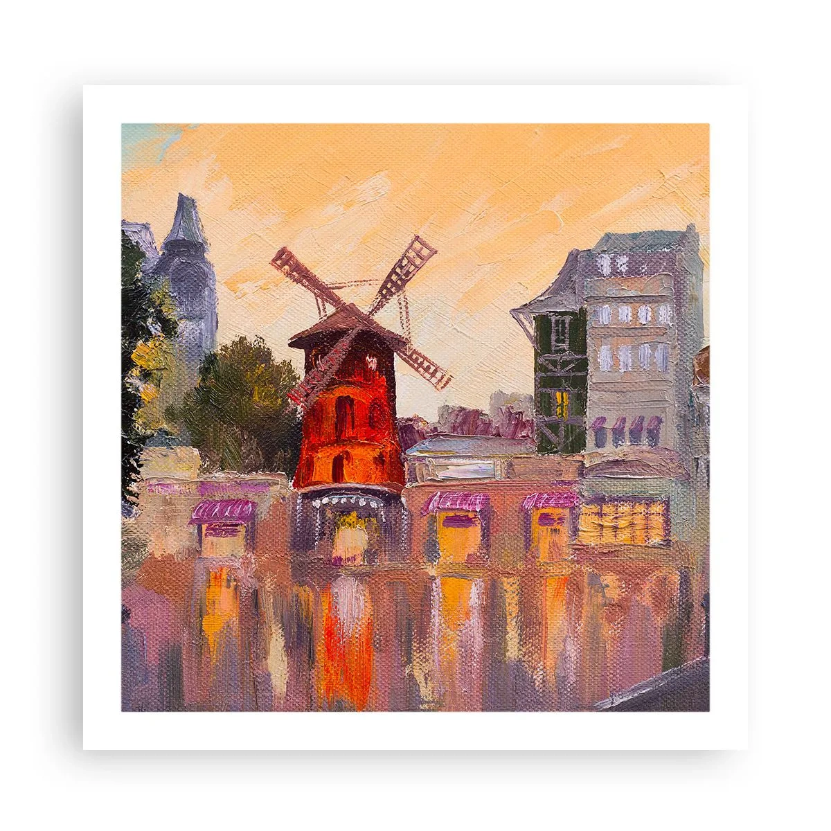 Poster - Le icone di Parigi: il Moulin Rouge - 60x60 cm