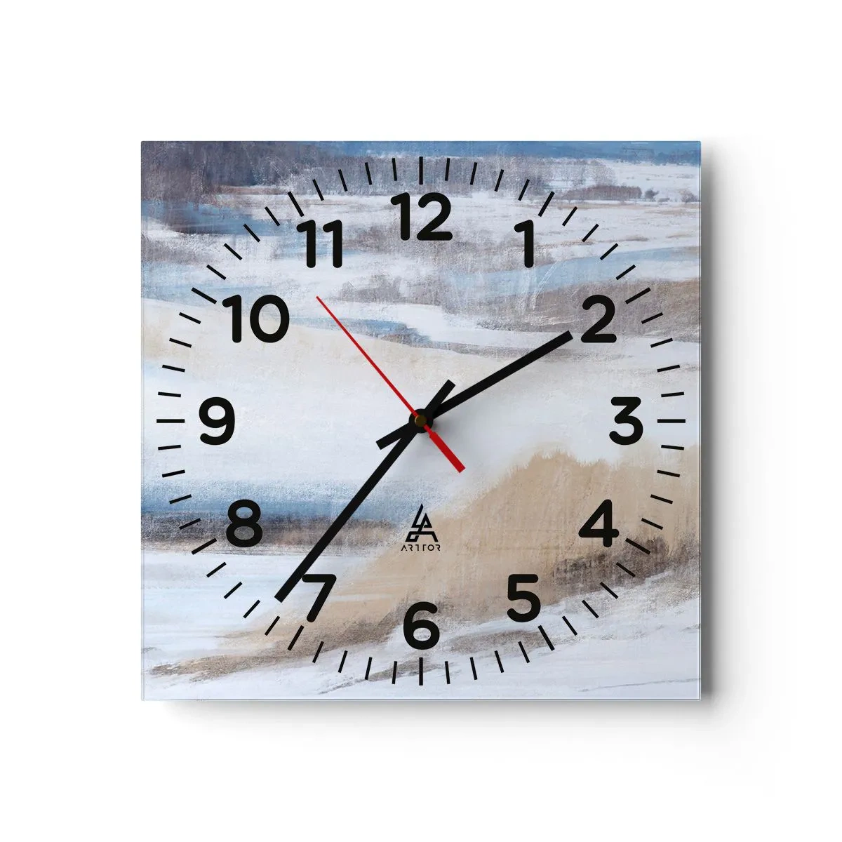 Orologio da parete - Orologio in Vetro - Composizione invernale - 40x40 cm