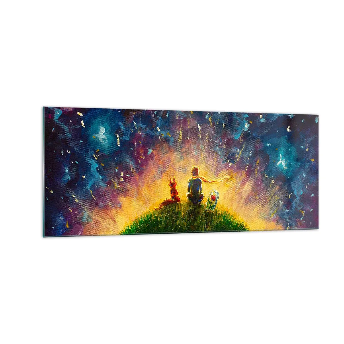 Quadro su vetro - Amore e amicizia: l'intero mondo - 100x40 cm