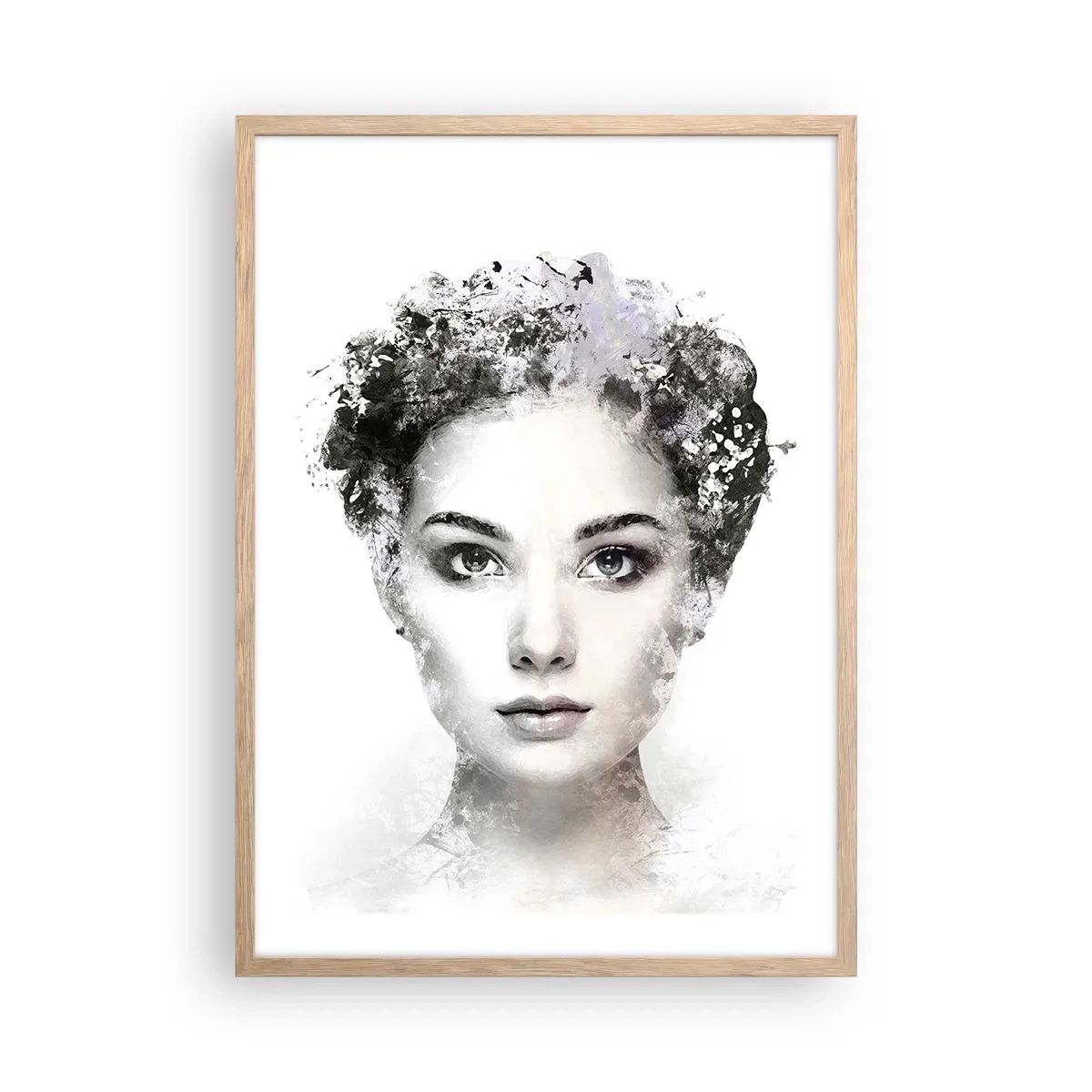 Poster in cornice rovere chiaro - Ritratto estremamente alla moda - 50x70 cm