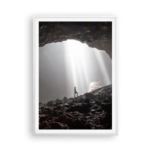 Poster in cornice bianca - Grotta luminosa - 70x100 cm