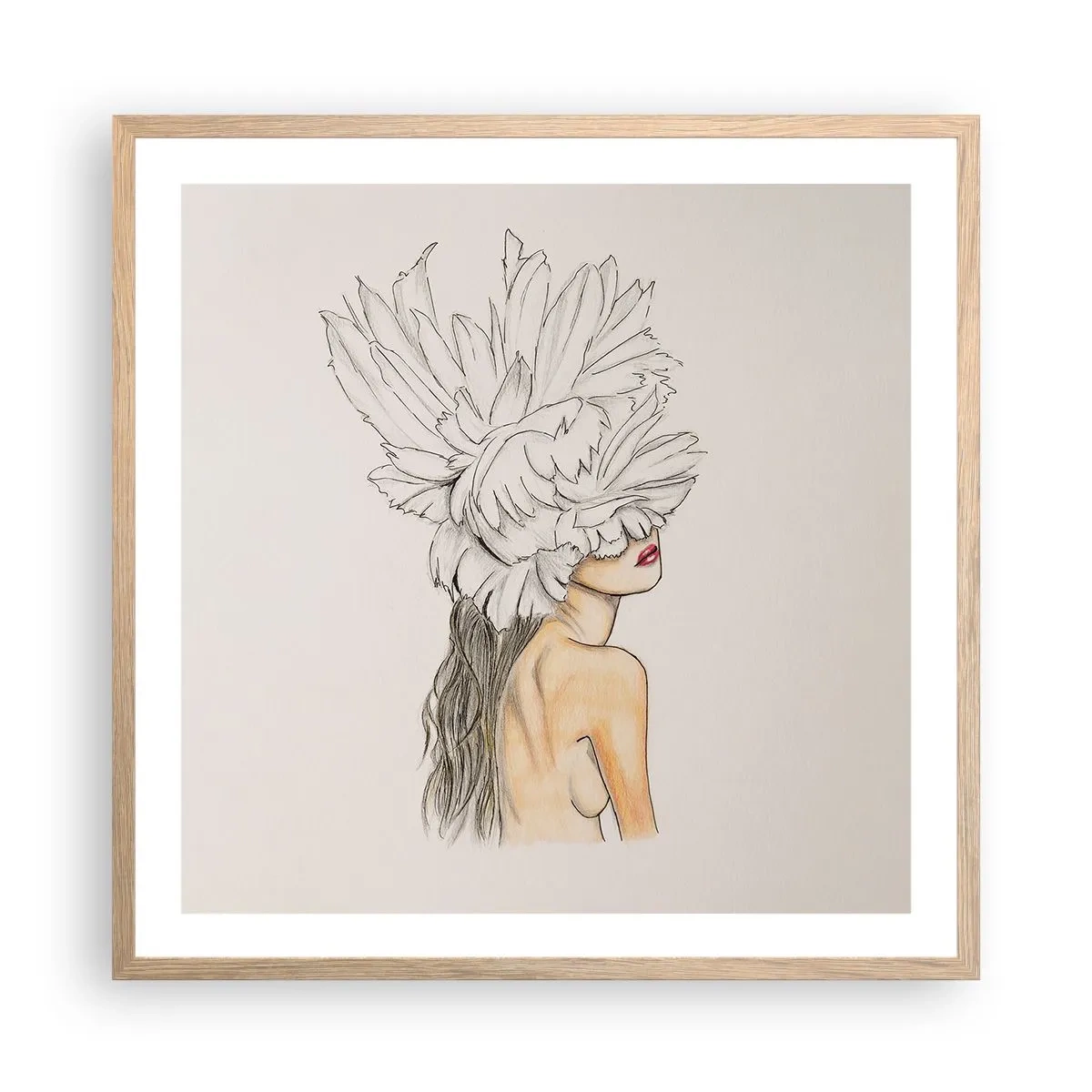 Poster in cornice rovere chiaro - Bellezza coronata - 60x60 cm