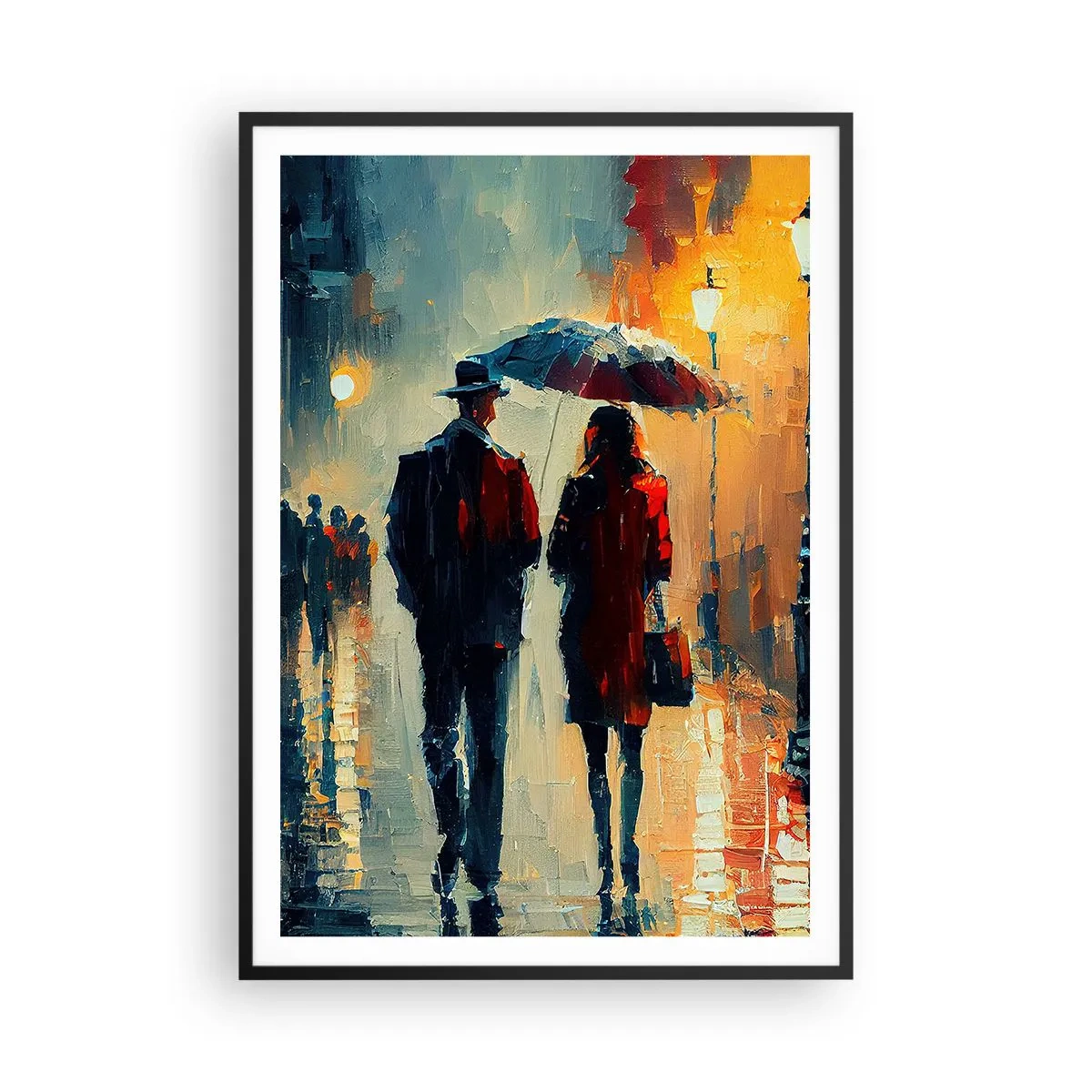 Poster in cornice nera - Love story cittadina - 70x100 cm
