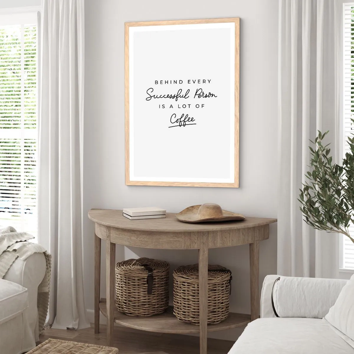 Poster in cornice rovere chiaro - Il segreto del successo - 40x50 cm
