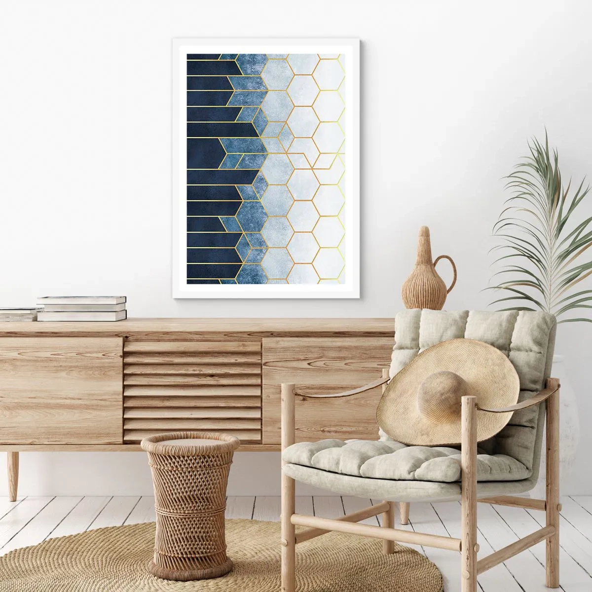 Poster in cornice bianca - Composizione a ritmo sincopato - 70x100 cm