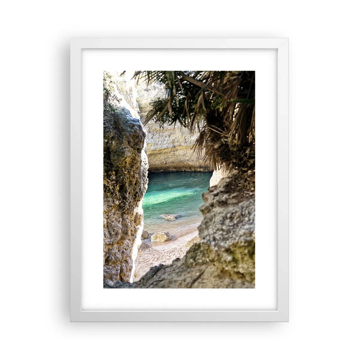 Poster in cornice bianca - La baia turchese - 30x40 cm