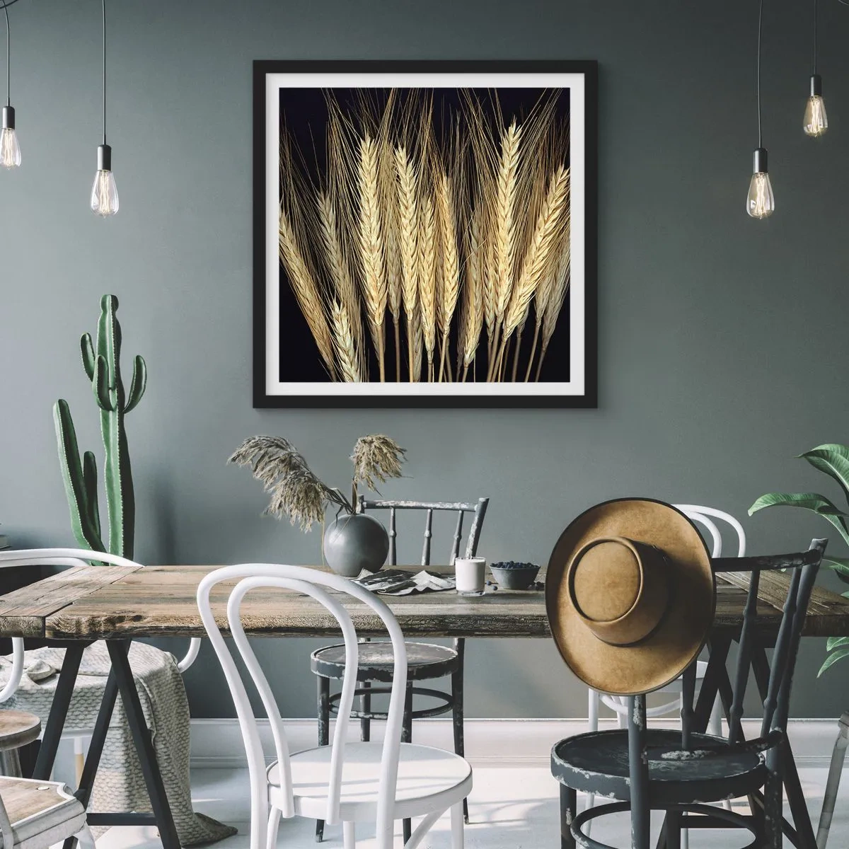 Poster in cornice nera - Magia rustica - 40x40 cm