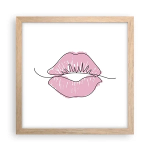 Poster in cornice rovere chiaro - Pronti al bacio? - 30x30 cm