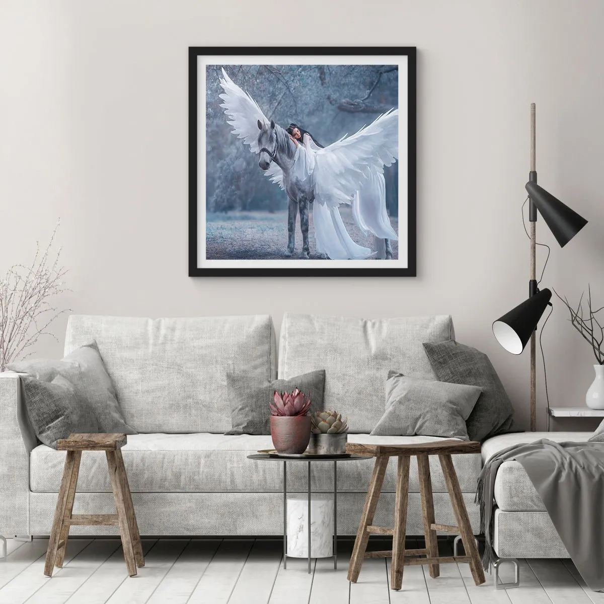Poster in cornice nera - Momento ispirato - 30x30 cm