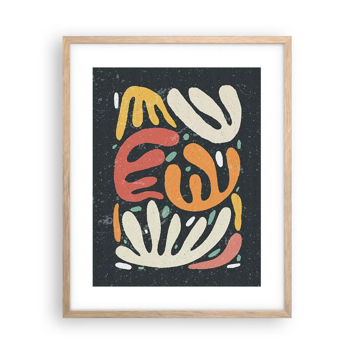 Poster in cornice rovere chiaro - Composizione: adesso ti acchiappo - 40x50 cm