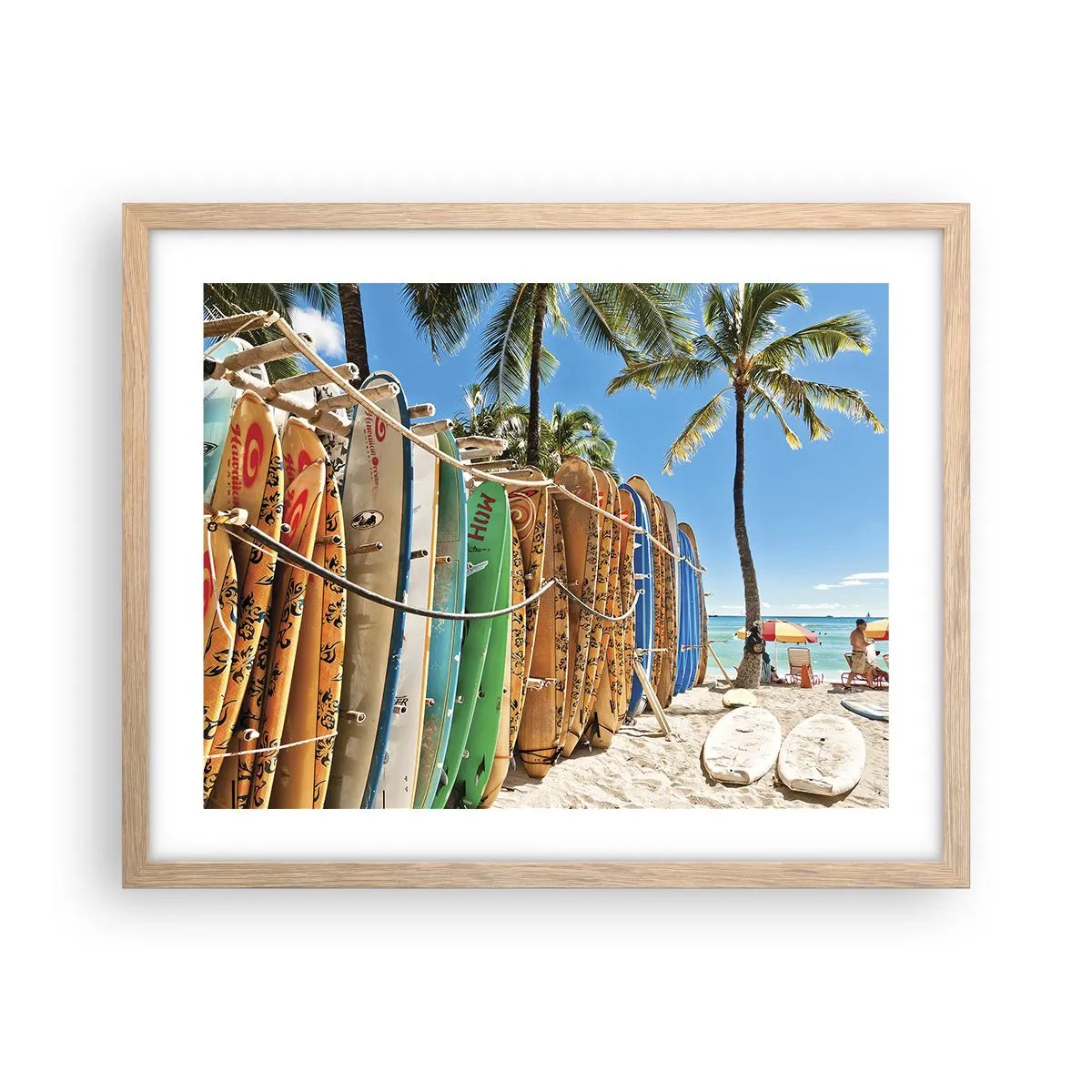 Poster in cornice rovere chiaro - Divertimento sotto il sole - 50x40 cm