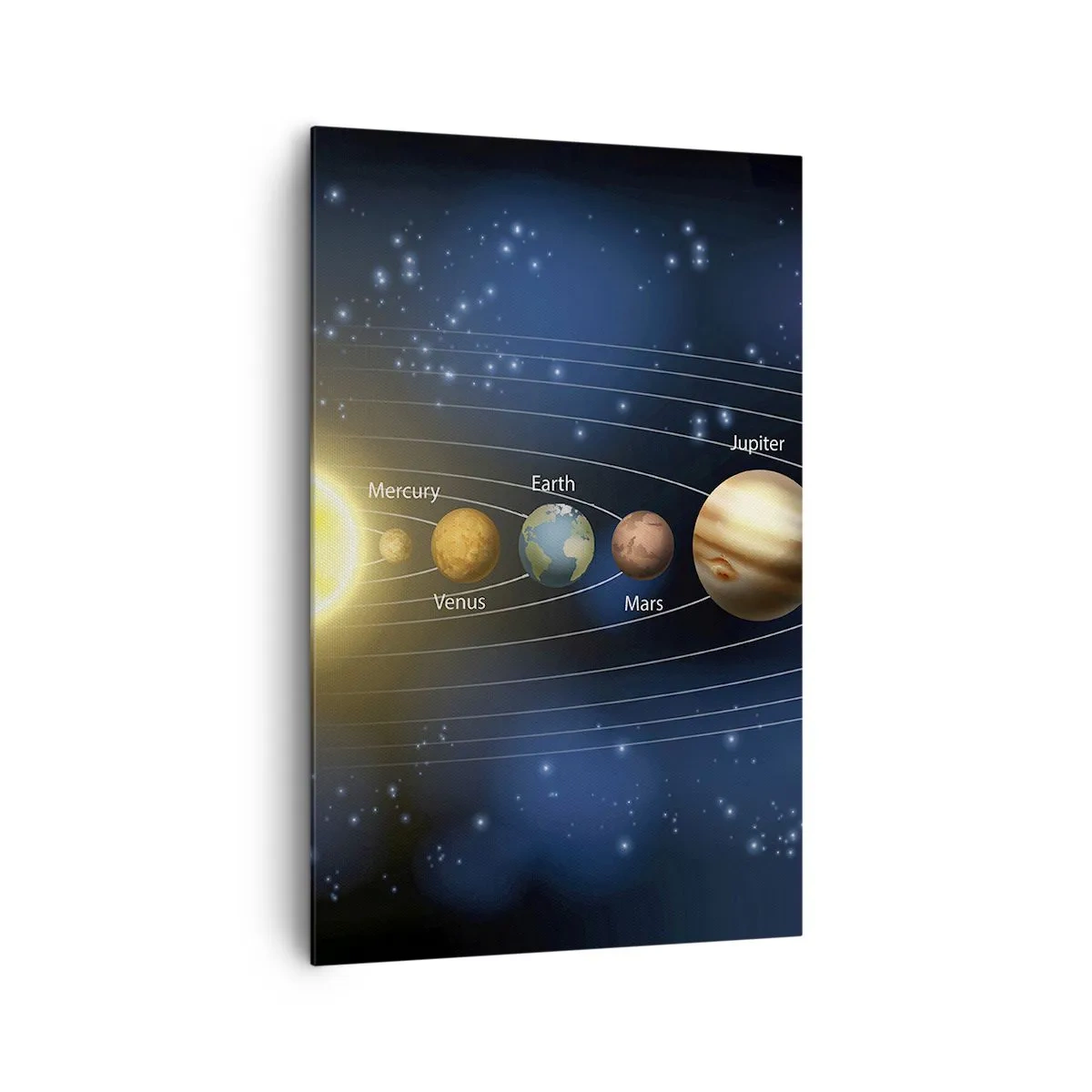 Quadro su tela - Stampe su Tela - Schema del sistema solare con pianeti e sole - 80x120cm - Uno su dieci - Decorazione murale moderna per soggiorno e camera da letto ARTTOR