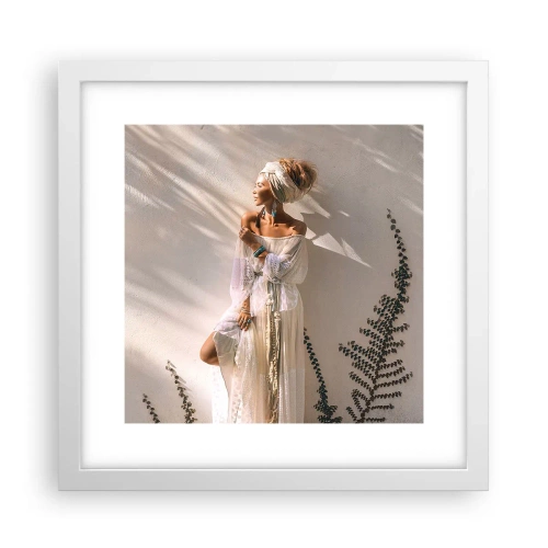 Poster in cornice bianca - Il sole e la ragazza - 30x30 cm