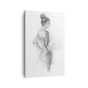 Quadro su tela - Stampe su Tela - Schizzo ad acquerello di una silhouette femminile - 80x120cm - Bella come un quadro - Decorazione murale moderna per soggiorno e camera da letto ARTTOR