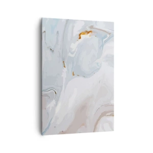 Quadro su tela - Stampe su Tela - Onde astratte nei toni del blu e del bianco - 70x100cm - Bianchi sovrapposti - Decorazione murale moderna per soggiorno e camera da letto ARTTOR