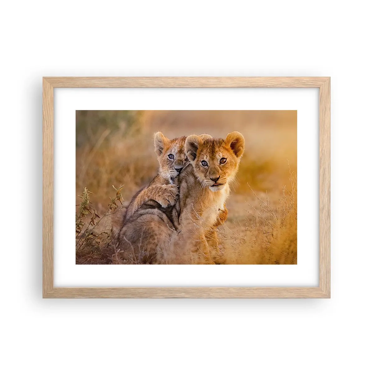 Poster in cornice rovere chiaro - Non disturbare! Giochiamo - 40x30 cm