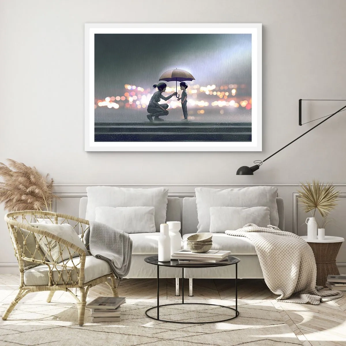 Poster in cornice bianca - E già tutto va bene - 100x70 cm